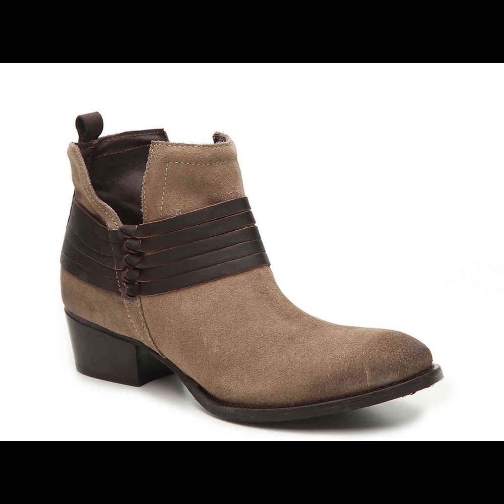 Diba Skyler Brown Suede Ankle Booties
